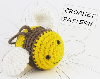 Crochet pattern bumblebee stuffed toy tutorial - simple amigurumi bee diy