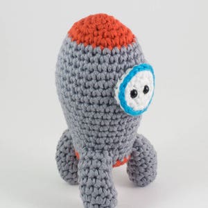 Amigurumi rocket ship stuffed toy crochet pattern crochet space rocket toy US English image 4