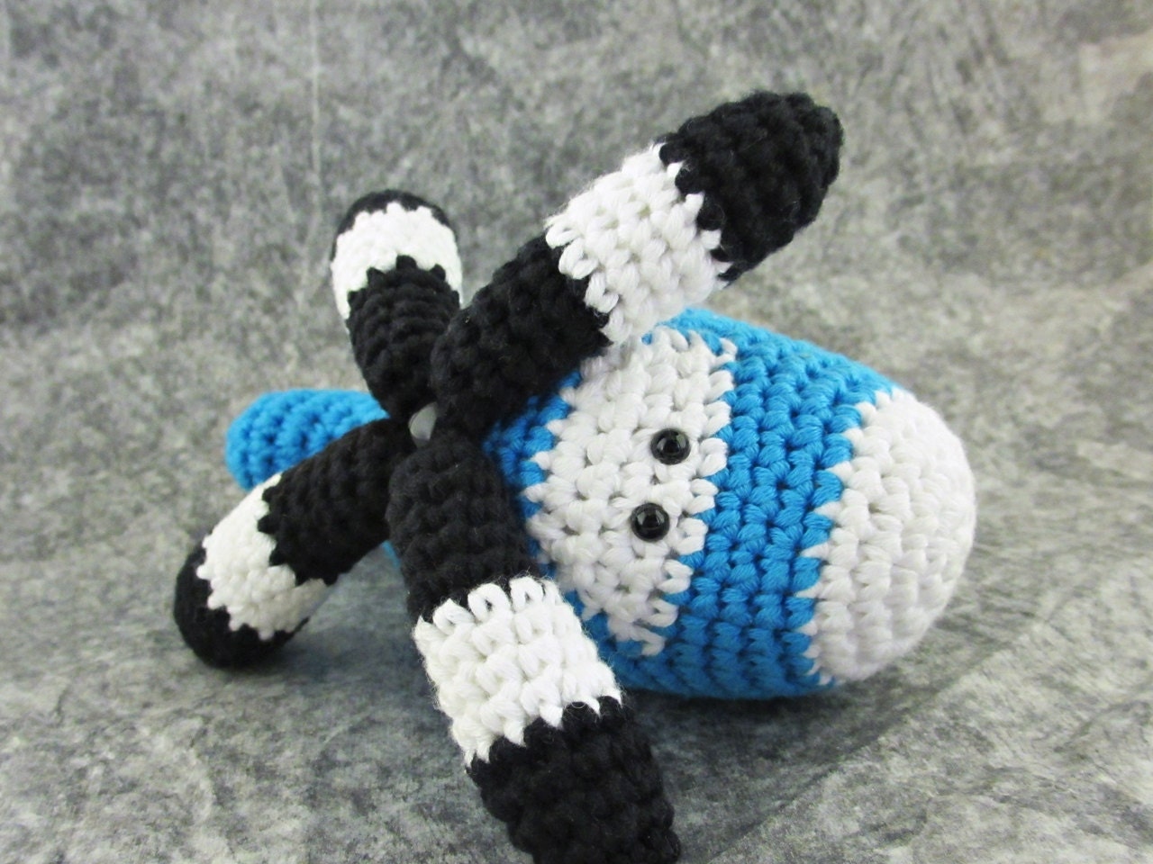 Toy helicopter baby rattle with turnable blades - organic cotton - choose you colors