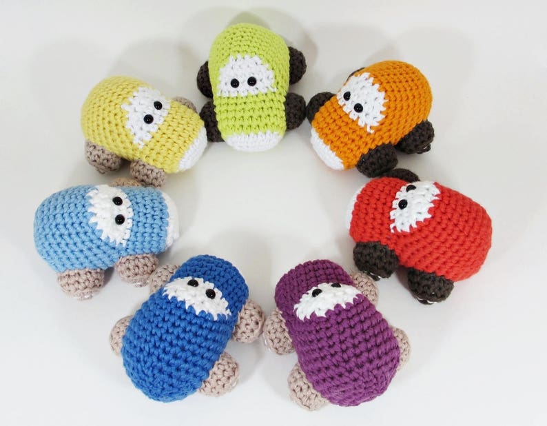 Amigurumi vehicles crochet patterns airplane, car, helicopter, tractor and train patterns in US English image 3