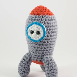 Amigurumi rocket ship stuffed toy crochet pattern crochet space rocket toy US English image 2