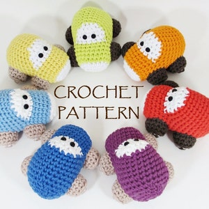 Amigurumi car crochet pattern - stuffed toy tutorial in English and Dutch