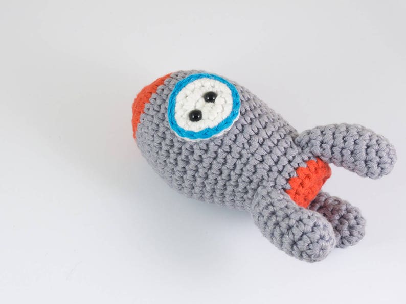 Amigurumi rocket ship stuffed toy crochet pattern crochet space rocket toy US English image 6