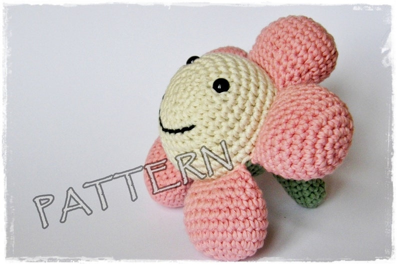 Crochet toy patterns hedgehog, bee and flower toys written in US English image 6