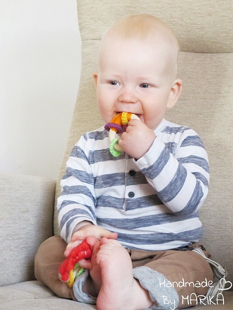 Organic teether for a baby girl baby teething ring organic Etsy