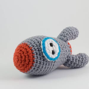 Amigurumi rocket ship stuffed toy crochet pattern crochet space rocket toy US English image 7