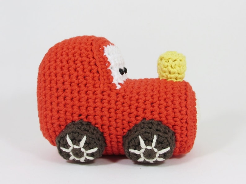 Amigurumi vehicles crochet patterns airplane, car, helicopter, tractor and train patterns in US English image 6