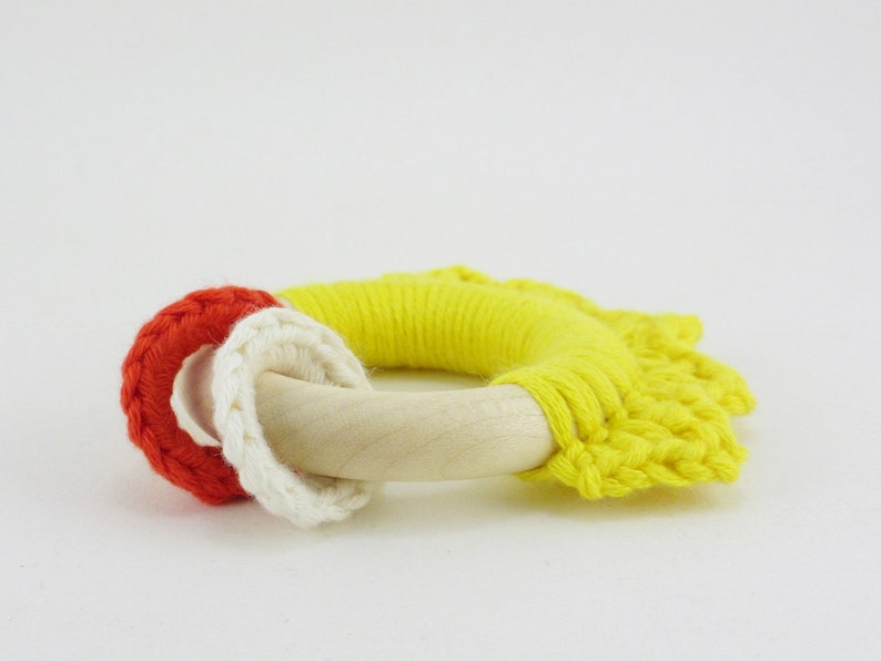Teething ring baby teething toy organic cotton yarn and Etsy
