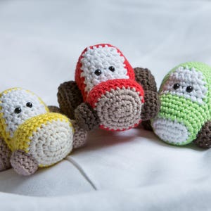 Amigurumi vehicles crochet patterns airplane, car, helicopter, tractor and train patterns in US English image 7