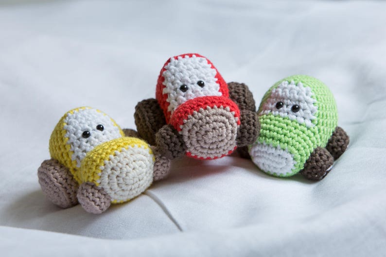 Amigurumi vehicles crochet patterns airplane, car, helicopter, tractor and train patterns in US English image 7