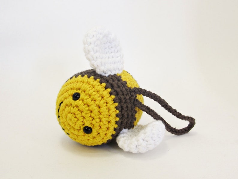 Crochet toy patterns hedgehog, bee and flower toys written in US English image 9