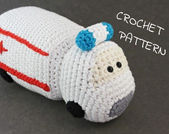 Crochet toy ambulance pattern - amigurumi ambulance car - pdf tutorial US English
