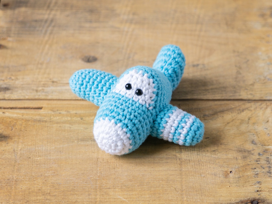 Airplane Soft Baby Rattle - Organic Cotton Plane Baby Toy - Choose Your ...