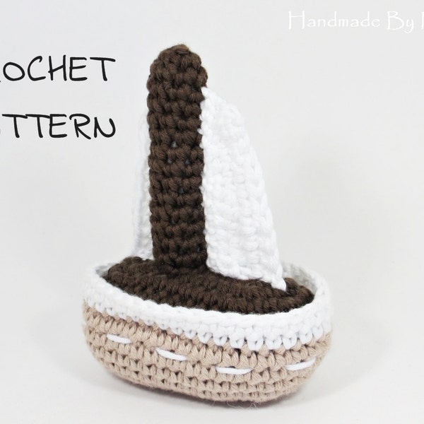 Sailing boat crochet pattern amigurumi stuffed baby toy pdf tutorial US English