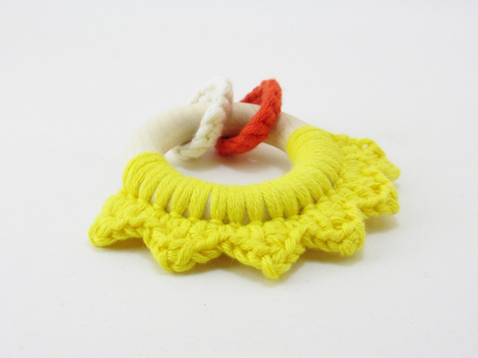Teething ring baby teething toy organic cotton yarn and Etsy