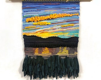 Wall hanging tapestry landscape recycled