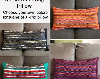 Custom pillow cover made to order recycled t-shirts oblong bolster