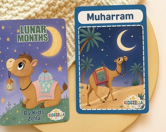 Islamische Monate Flash Karten für Vorschulkinder und Homeschooling