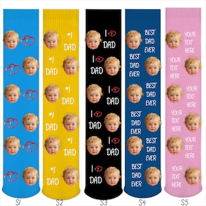 Gift for Dad, Fathers Day Socks, Custom Face Socks, Fathers Day Gifts, Personalized Socks for Birthday Funny, Face on Socks, Photo Socks