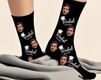 Custom Face Socks, Personalized Photo Socks, Personalized Gift, Father&#39;s Day Gift, Face On Socks, Funny Picture Socks,  Class Of 2025