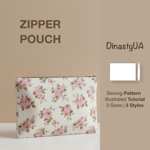 Zipper Pouch Sewing Pattern: for Beginner, 3 Sizes, Illustrated Tutorial, Instant Download