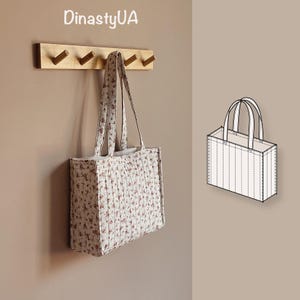 Gusset Tote Bag Sewing Pattern: Quilted, for Shopping, Instant Download