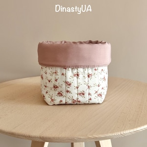 Patrón de costura en PDF para cesta de tela: cesta reversible, estándar y acolchada, 5 tamaños, instrucciones ilustradas