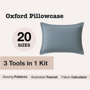 Fronha de travesseiro fácil de dormir, padrão em PDF, capa de travesseiro Oxford com padrão de borda, projeto de costura simples para iniciantes, decoração de quarto faça você mesmo