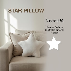 星型枕の縫製PDFパターン：部屋の装飾、新築祝い、クリスマスプレゼント、子供向け