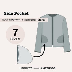 Side Pocket PDF Pattern: French Seam, 3 Styles, 7 Sizes, Illustrated Tutorial, Instant Download