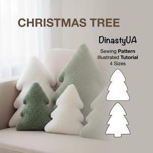 Wzór na poduszkę choinkową: prezent świąteczny, ilustrowana instrukcja, poduszki dekoracyjne na święta, dla początkujących