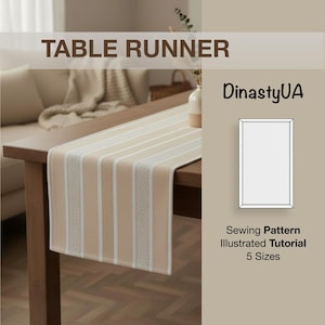 Table Runner Sewing Pattern: Kitchen Decor, Home Decor, Illustrated Instruction, Instant Download