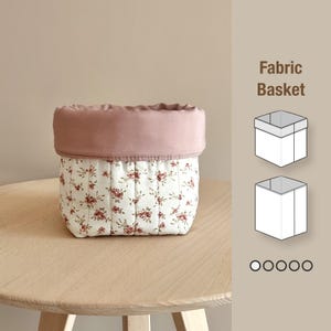 Fabric Basket PDF Sewing Pattern: Standard & Quilted, Reversible Basket ...
