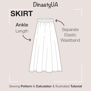 Maxi Skirt Sewing Pattern PDF: Gathered Skirt, Elastic Waist, Beginner-Friendly, Digital Download