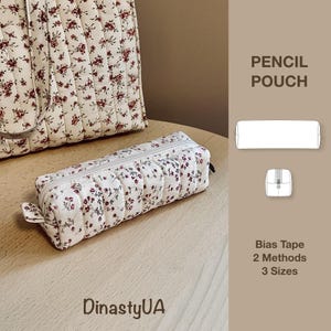 Pencil Case PDF Sewing Pattern: with Bias Tape, Illustrated Tutorial, Instant Download