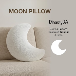 ムーンピローの縫製パターン：部屋の装飾、子供部屋の装飾、新築祝いのギフト、子供向け、すぐにダウンロード