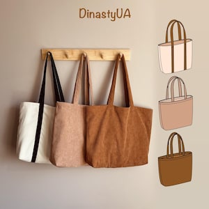 PDF-draagtas naaipatroon: 3 stijlen, gevoerd en ongevoerd, om te winkelen, geschikt voor beginners