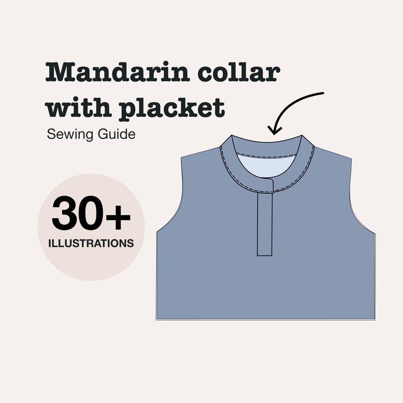 Mandarin Collar Set with Gold Button and Belt Details