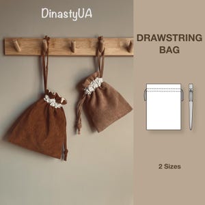 Patrón de costura en PDF para bolsa con cordón: para principiantes, descarga instantánea