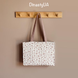 Patrón de costura para bolso de mano acolchado: con fuelle falso, ideal para principiantes, descarga instantánea.