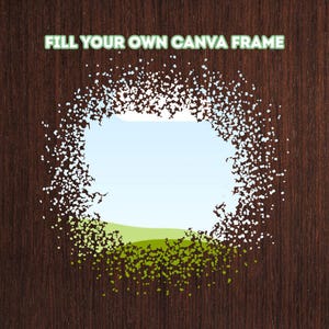 Canva Bleach Effect Frame, Easy Drag and Drop Canva Frame with Bleach Effect, Fill Your Own Frame, Elements for Canva, Editable Template