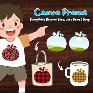Pumpkin Canva Frame: Drag & Drop Element (Instant Download)