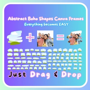 Abstract Shapes Canva Frame, Easy Drag and Drop, Abstract Shape Svg Clipart, Canva Editable Template, Digital Download