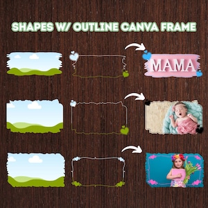 Shapes Canva Frame, Editable Fill Your Own Shape Canva Template, Easy Drag and Drop Canva Frame, Canva Photo Frame, Abstract Shape Element