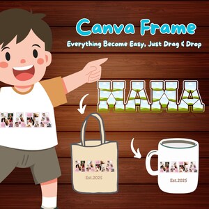 Mama Photo Collage Canva Frame: modello drag & drop (download digitale)