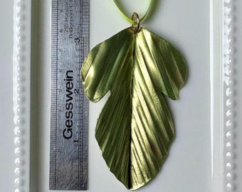 Copper Painted Leaf Ornament Holiday Home Garden Decor Gift Favor