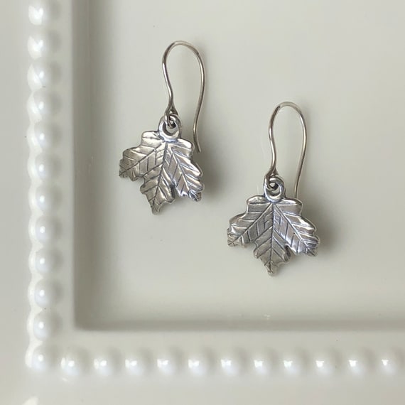 Sterling Silver Aspen Leaf-16mm Dangle Earrings Sterling Silver Aspen Leaf-16mm Dangle Earrings