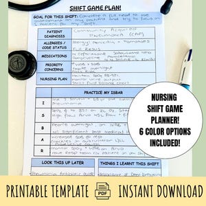 Krankenschwester ISBAR Schichtübergabe zum ausdrucken, Schichtplaner für Krankenpflege, Grundkenntnisse für Krankenpflegeschüler, Übergabeblätter, ISBAR-Schicht, New Nurse Grad Geschenk