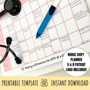 Student Nurse Planner Night Shift, Nursing Planner Printable Template, Shift Task List, Nurse Digital Planner, Nurse To Do List Med Surg,