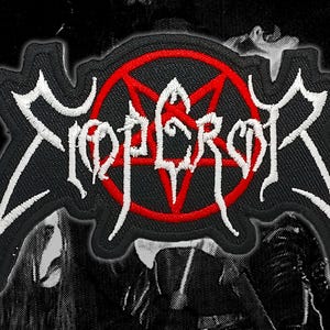 EMPEROR &#39;Logo&#39; Embroidered Patches,Black Metal patches,Battle Jacket,Metal woven patches,